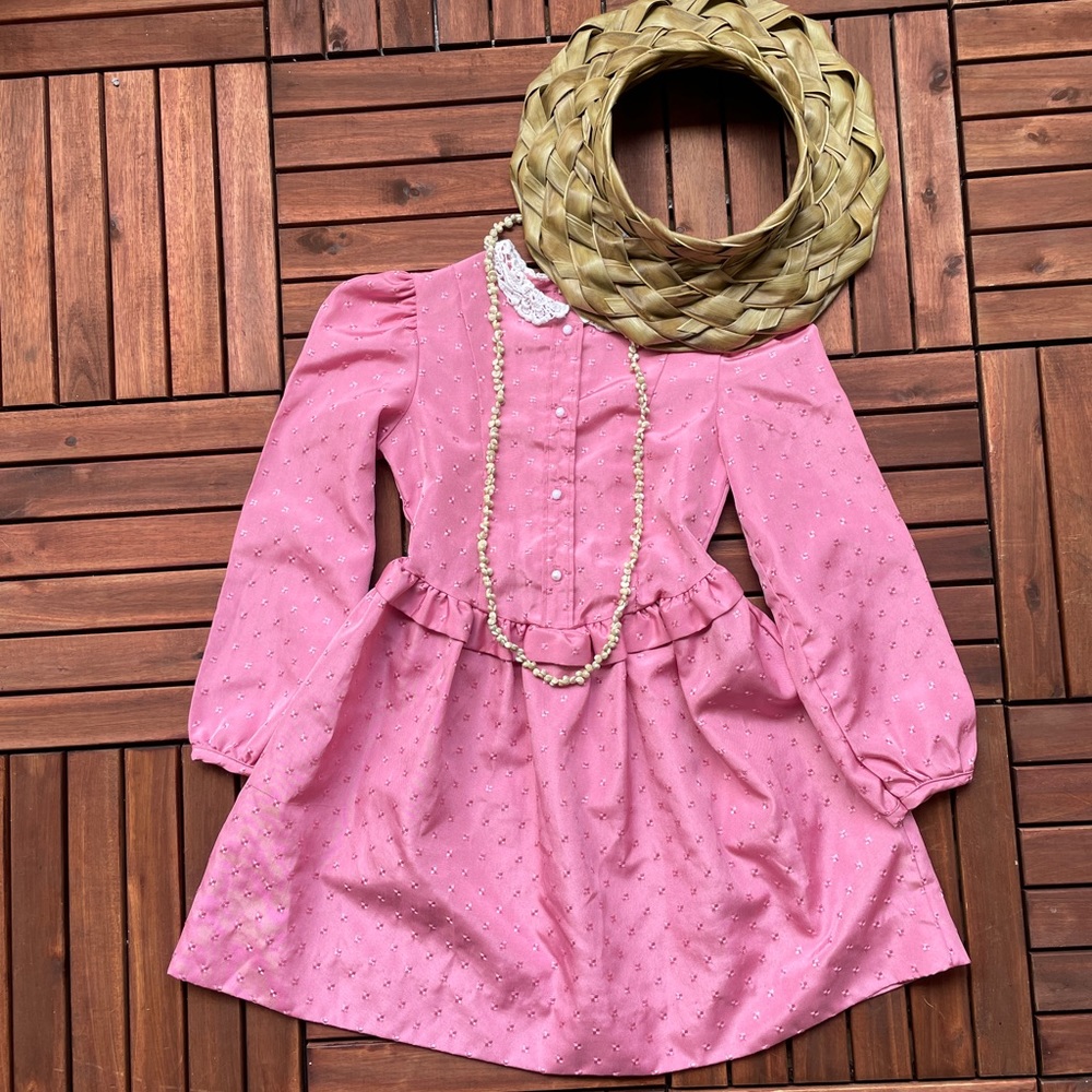 Vintage Pink Victorian Princess Dress 7 Miss Quality 70s